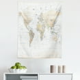 thumbnail image 1 of Map Tapestry, Pastel Colored Political World Borders Topographic View Colored Countries, Fabric Wall Hanging Decor for Bedroom Living Room Dorm, 5 Sizes, Champagne and White, by Ambesonne, 1 of 1