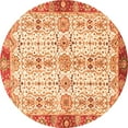 thumbnail image 1 of Ahgly Company Indoor Round Oriental Orange Traditional Area Rugs, 4' Round, 1 of 4