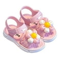 thumbnail image 3 of LIIPEE Girls Sandals Summer Fashion Cute Flower Open Toe Non- Soft Sole Shoes Girl Sweet Daily Princess Sandal,Pink,3-3.5 Years, 3 of 9