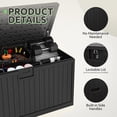 thumbnail image 2 of Dextrus 150 Gallon Double-Wall Deck Box, Black Waterproof Lockable Resin Storage Box, Heavy-Duty XL Patio Organizer, Multi-Use as Extra Seating for Cushions, Garden Tools & Pool Essentials, 2 of 6