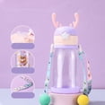 thumbnail image 5 of BUTASY Water Bottle 600ml Sticker Version Deer Large Capacity Cup Cute Deer Straw Water Bottle Leakproof Portable Cup For Adults And Kids Daily/Travel, 5 of 5