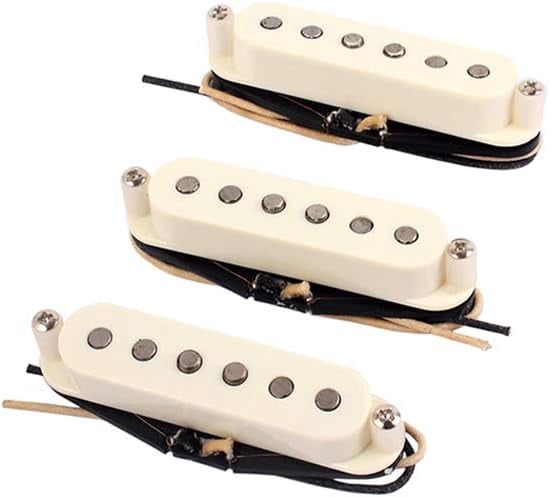 Single Coil Pickups SSS Alnico 5 Neck/Middle/Bridge Pickups for ST Electric Guitar 3PCS/Set Cream White