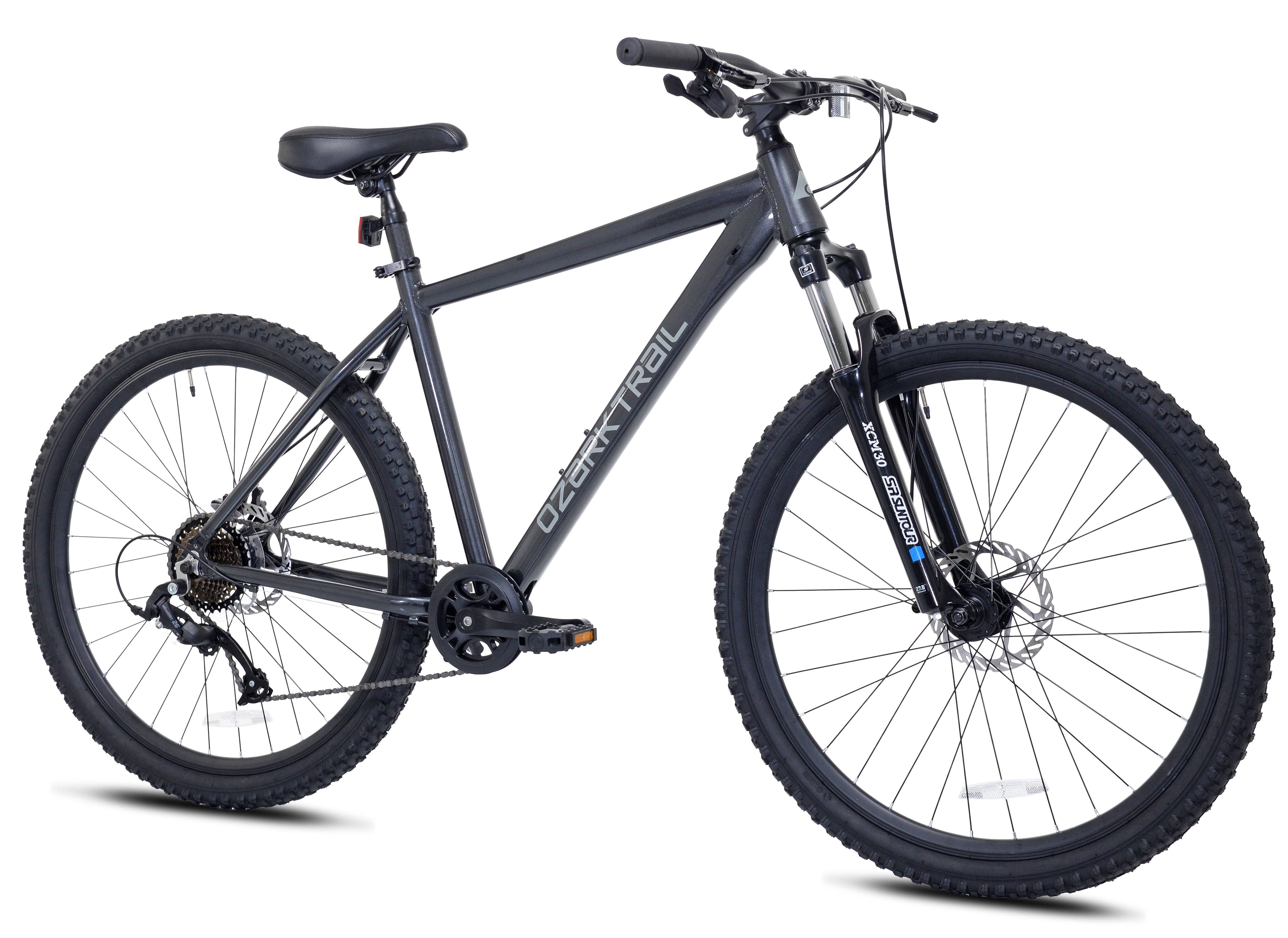 27.5" Ozark Trail Timber Mountain Bicycle, Large Frame, Fits Riders 5'9" - 6'2", Black, Adult, Unisex