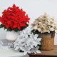 thumbnail image 4 of Xiao Hua Ramo de flores artificiales de Navidad de Pascua, paquete de 5, 5 cabezas, 11 pulgadas, para el hogar, porche, árbol de Navidad, jardín, interior y exterior, decoraciones navideñas doradas., 4 of 5