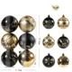 thumbnail image 3 of 6 piezas de bolas de Navidad decorativas de color negro, dorado, blanco, rojo y azul, adornos colgantes para árbol de Navidad 2024, 3 of 5