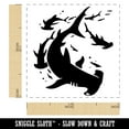 thumbnail image 2 of School of Hammerhead Sharks Self-Inking Rubber Stamp Ink Stamper - Pink Ink - Small 1 Inch, 2 of 7