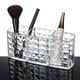 thumbnail image 4 of GOOHOCHY Organizador de escritorio con soporte de exhibición para brochas de maquillaje, caja de almacenamiento de cosméticos con patrón de diamante transparente de acrílico, 4 of 8