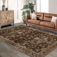 thumbnail image 2 of 5x7 Area Rugs for Living Room & Bedroom, Soft Low Pile Vintage Print Carpet, Machine Washable with Rubber Backing for Home Office Decor (Red/Brown), 2 of 8