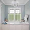 thumbnail image 3 of 2 Panels Kitchen Tier Curtains 39 Inch Length, Grass Green Retro Greek Key Grommets Window Treatment Curtain, Geometric Greece Ancient Rustic Thermal Curtains Drapes for Living Room/Bathroom, 3 of 9