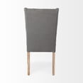 thumbnail image 4 of Mercana Mackenzie II Gray Plush Covering Brown Solid Wood Base Dining Chair, 4 of 7