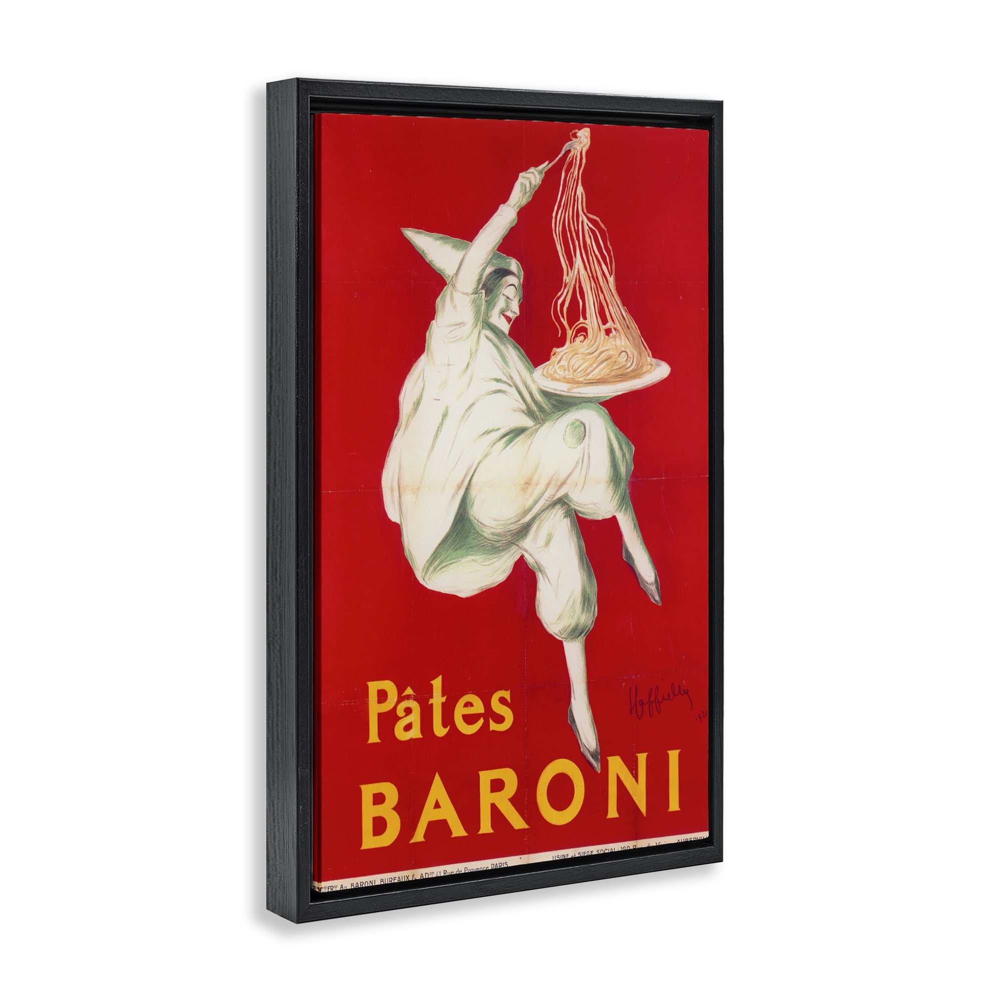 Stupell Industries Pates Baroni Advertisement Black Framed Floater Canvas Wall Art, design by Vintage Hustle