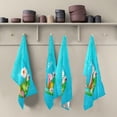thumbnail image 2 of Easter Egg Hunt Kitchen Tea Towels Set of 1 Absorbent Hand Dish Towels, Rabbit Ears Elegant Blue Dishcloths Lint-Free 18x28 Inch Fast Drying for Cooking Baking Home Clean, 2 of 7