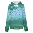 thumbnail image 4 of TFEOQRY Hooded Sweatshirts for Women Loose Halloween Related Printed Pullover Long Sleeve Hooded Tops Sweatshirt Blue, 4 of 7