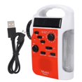 thumbnail image 1 of Lampe de poche solaire multifonctionnelle à manivelle, radio AM/FM, téléphone portable, batterie externe, lampe de poche LED, alarme d'urgence (rouge), 1 of 4