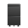 thumbnail image 2 of Hassch Mobile File Cabinet with Lock, 2-Drawer Metal Cabinet for Home Office, Rolling Filing Cabinet for Hanging Legal/Letter/A4 Size, Fully Assembled Except Wheels, Black, 2 of 7