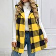 thumbnail image 4 of purcolt Women's Plush Fleece Vest Button Down Sleeveless Plaid Hooded Vest Casual Warm Winter Thick Jackets with Pockets, 4 of 4