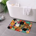thumbnail image 3 of FJPT Non Slip Flannel Polyester Floor Mat With Colorful Cats And Flowers Design For Bathroom Kitchen Bedroom Decor 16x24 inch, 3 of 5