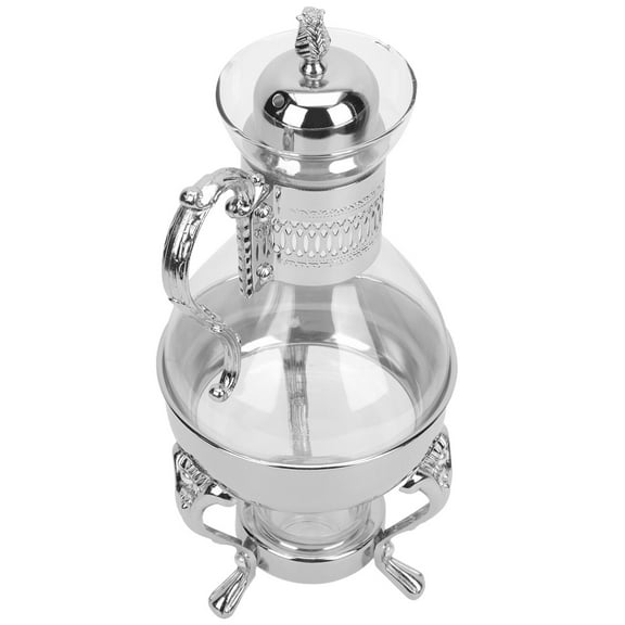 Heated Coffee Pot Cafe Clear Container Tea Mug Espresso Machine Concentrate Silver