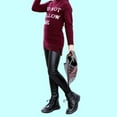 thumbnail image 4 of Huanledash Winter Girls Faux Leather Pants Plush Liner Leggings Kids Skinny Warm Trousers, 4 of 8