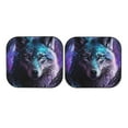 thumbnail image 3 of Uemuo Purple Sky Wolf Printed 2 PCS Car Windshield Sun Shade, Auto Sun Heat and UV Rays Blocker, Foldable Automotive Front Window Sunshade Protector, 3 of 7