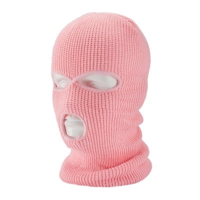 Namzi Balaclava Mask 3 Holes for Cold Weather, Winter Ski Mask for Men and Women Thermal Cycle Mask (Pink)