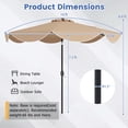 thumbnail image 3 of Gymax 10 FT Scalloped Solar Patio Umbrella Market Table Umbrella w/ 24 LED Lights Tan, 3 of 10