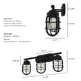 thumbnail image 6 of Hunter - Starklake 3-light Natural Black Iron, Medium Size Vanity Light, Dimmable, for Bedrooms, Dining, Living Rooms - 19845, 6 of 7
