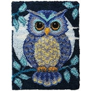 KissDate Latch Hook Carpet Kit for Adults Kids Beginners DIY Owl Handmade Rug Tapestry Kits Embroidery Rug Making Kits Home Decoration Craft Gift 52Cmx38cm
