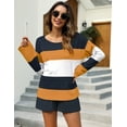 thumbnail image 4 of Uniexcosm Women's Casual Lounge Set Long Sleeve Tops and Shorts Sleepwear, 4 of 10