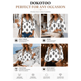 thumbnail image 5 of DOKOTOO Blouses for Women Boho Floral Print V Neck Tunic Tops Casual Summer Loose 3/4 Sleeve Chiffon Shirts, 5 of 10
