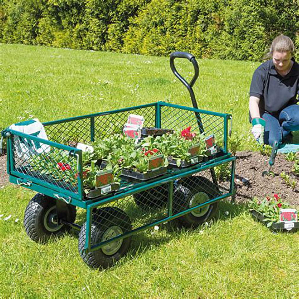 FDW Garden Carts Outdoor Steel Heavy Duty Beach Lawn Yard Landscape，40"D x 18"W x 34"H