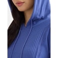 thumbnail image 4 of Time and Tru Women's Mixed Media Waffle Hoodie, Sizes XS-XXXL, 4 of 5