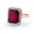 thumbnail image 3 of Galaxy Gold 7.45 ct 14k Solid Gold Emerald Cut Ruby Halo Diamond Ring 4894 (Rose-Gold, 5.5), 3 of 7