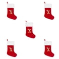 thumbnail image 3 of Ounissouiy Medias navideñas con letras rojas - Calcetín de Papá Noel de tela para niños Bolsa de dulces Variedad de estilos X roja grande Type2 NO2, 3 of 6