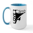 thumbnail image 2 of CafePress - Love 2 Climb Large Mug - 15 oz Ceramic Large White Novelty Mug, 2 of 4