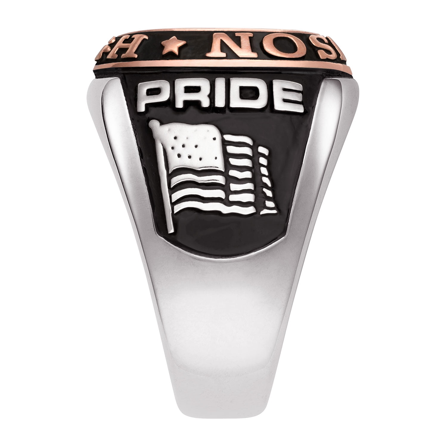 Order Now for 2025 Graduation, Freestyle Men's 2-Tone Double Row Class Ring, Personalized, High School or College Graduation