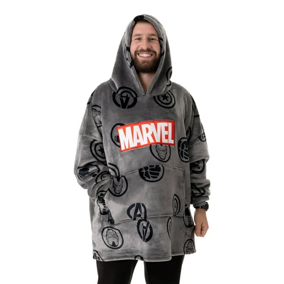 Marvel Mens Grey Blanket Hoodie