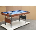 thumbnail image 4 of SEGMART 5.5 Ft Folding Pool Table for adults, Tennis Multigame Table, Multifunctional Billiard Table, Dining Table, Indoor Game Table, All Accessories Included, Brown with Blue Felt, 4 of 14