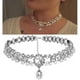 thumbnail image 3 of Elegante collar encanto perla simulada y diamantes de imitación cuentas gargantilla collar para mujer (plata), 3 of 5