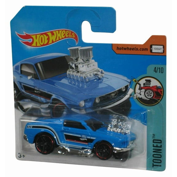 Hot Wheels Tooned 4/10 (2015) Blue '68 Mustang Toy Car 124/365 - (Short Card)