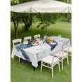 thumbnail image 5 of 54x80 Inch Outdoor Tablecloth with Umbrella Hole Zipper Rectangle Sea Turtle Teal Blue Rectangular Tablecloths Outside Waterproof Summer Coastal Ocean Wood Grain Patio Table Cover for Picnic Party, 5 of 8