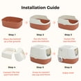 thumbnail image 3 of PAWZ Road 2-Doors Enclosed Cat Litter Box Large with Easy-Lift lid for Indoor Cats Easy to Clean, Brown, 3 of 14