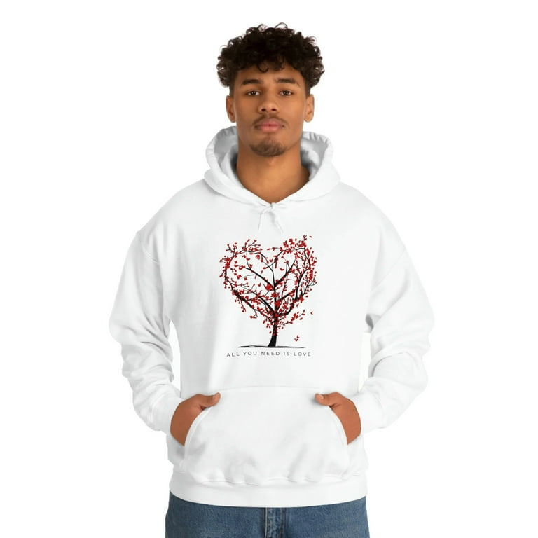 All you Need is Love Hoodie Heart Branch hoodie Valentines Day Hoodie Unisex Heavy Blend Hooded Sweatshirt Walmart