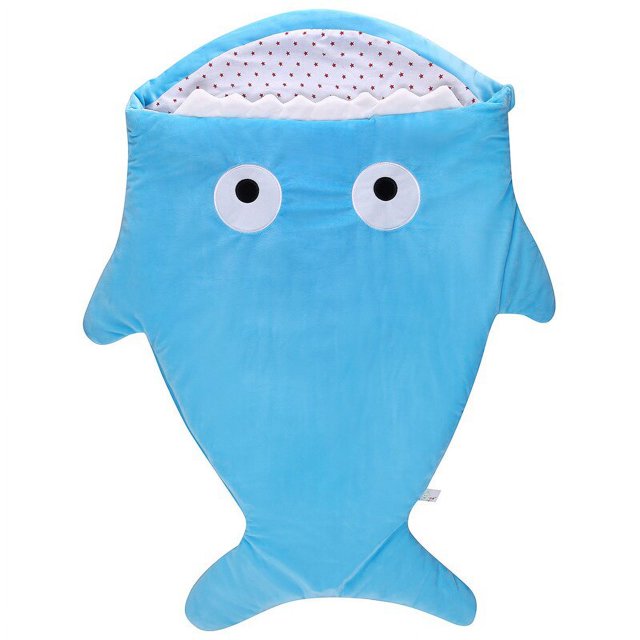Saco de dormir de tiburón de dibujos animados para niños, saco de dormir cálido de invierno, a prueba de viento, para silla de ruedas infantil Fivean unisex