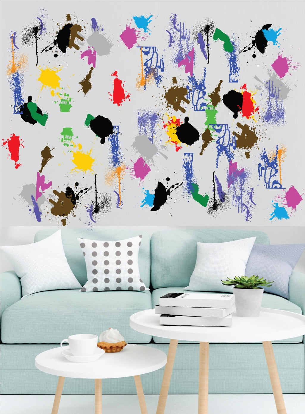 80 pcs sty2 Multicolor Paint Wall Decal Splatter and Splotches Wall