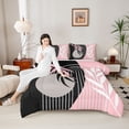thumbnail image 4 of Homewish Botanical Plants Leaves Full Size Comforter Sets 3-Piece for Female Men Women,Retro Vintage Aesthetic Bedding Comforter Set,Mid Century Stripes Lightweight Bedding Sets, 4 of 8