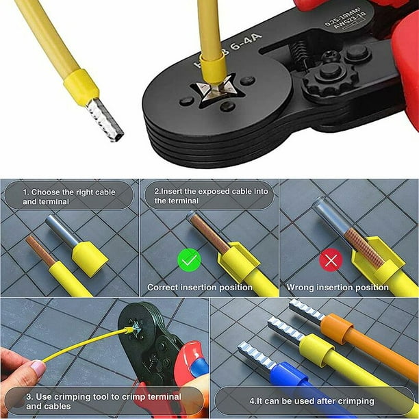 Alicates Engarce 0.25-10mm² Kit De Crimpadora De Terminales Profesional Con 1200 Piezas - Alicates Para Cable De 0.25 A 10 Mm² Preciva Crimpadora 1200 Piezas