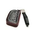 thumbnail image 2 of Vitodeco Genuine Leather Smart Key Fob Case with Leather Key Strap Compatible for Chevrolet Corvette (2020 - 2026 Models) - 7-Button, Black/Red, 2 of 6
