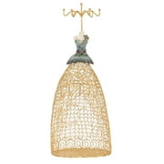 Jewelry Display Rack Dress-Shaped Hanging Metal Free Standing Stand Organizer Holder for Necklace Wire Frame Dress