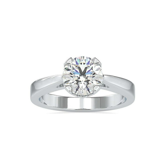 2.00 Ct Simple Round Cut Solitaire Moissanite Diamond Wedding Ring for Ladies Solid 14K White Gold Size 7 (D/VVS1) by Diamond-Capitals